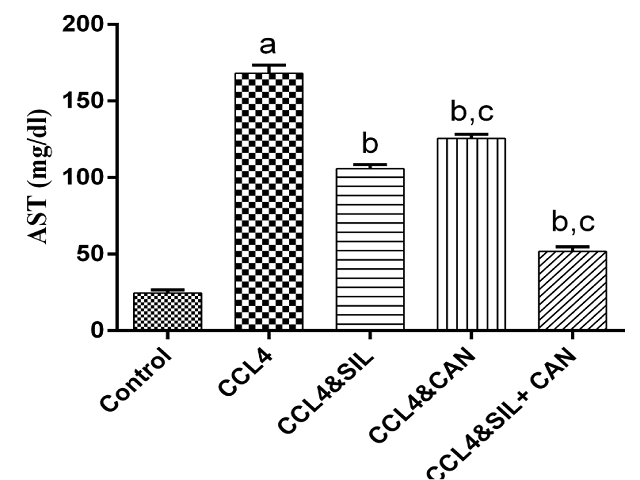 Candesartan modulates the antioxidant effect of silymarin against CCl4-induced liver injury in rats
